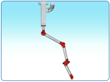 Suction arm with a ceiling connection for particle extraction and industrial welding smoke